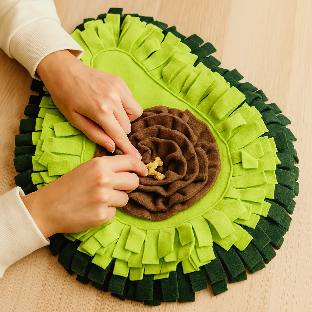 Schnüffelmatte Hund - Futtermatte zur Nasenarbeit & langsames Fressen