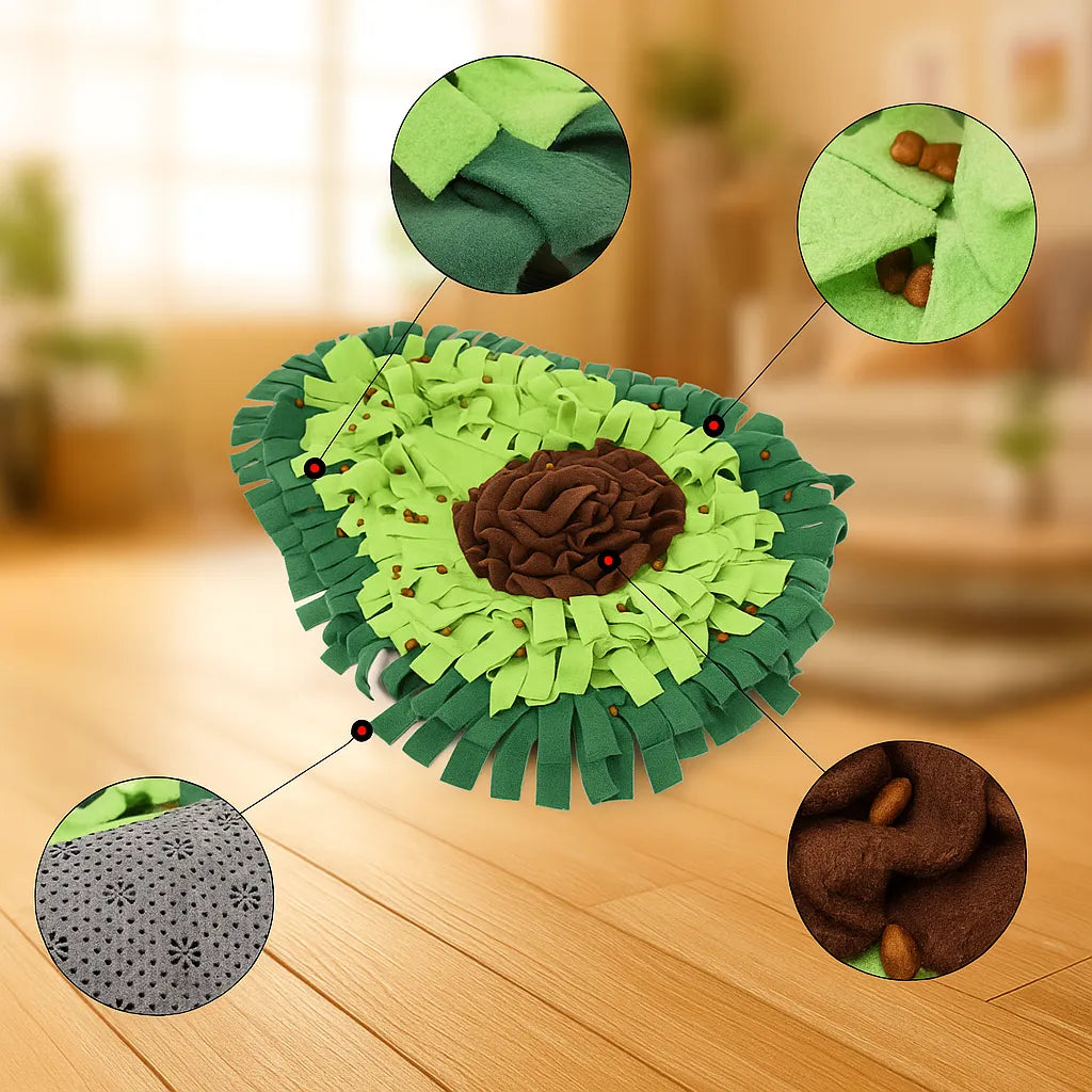 Schnüffelmatte Hund - Futtermatte zur Nasenarbeit & langsames Fressen