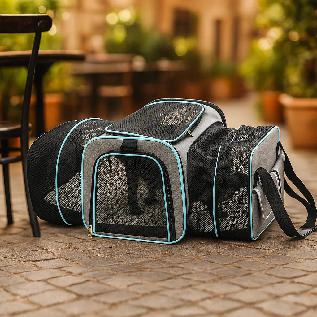 Hundetransporttasche faltbar - Atmungsaktive & sichere Reisetasche
