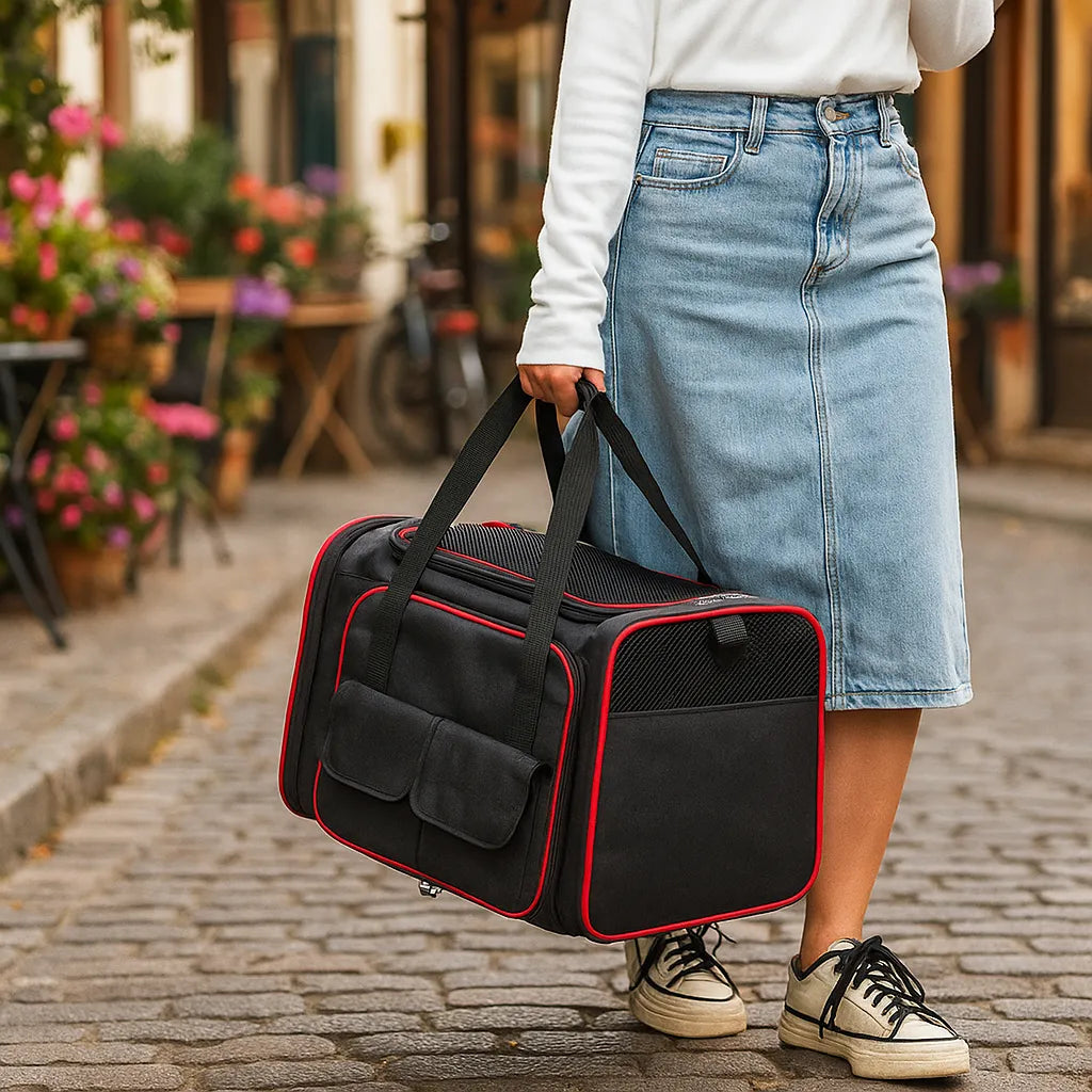 Hundetransporttasche faltbar - Atmungsaktive & sichere Reisetasche