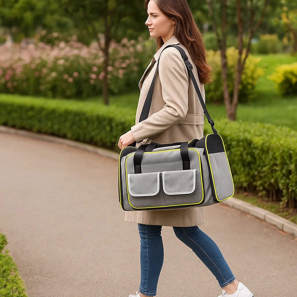 Hundetransporttasche faltbar - Atmungsaktive & sichere Reisetasche