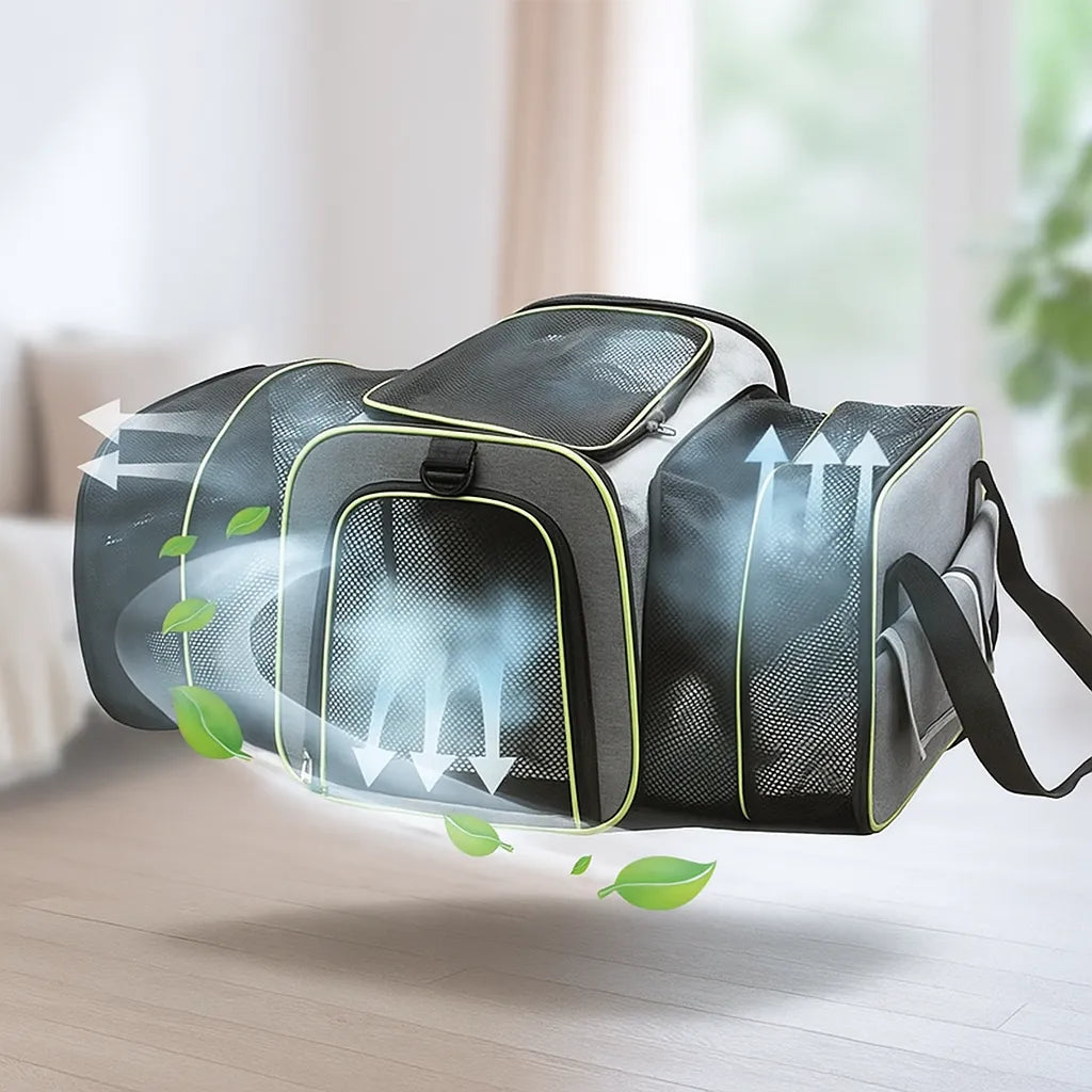 Hundetransporttasche faltbar - Atmungsaktive & sichere Reisetasche