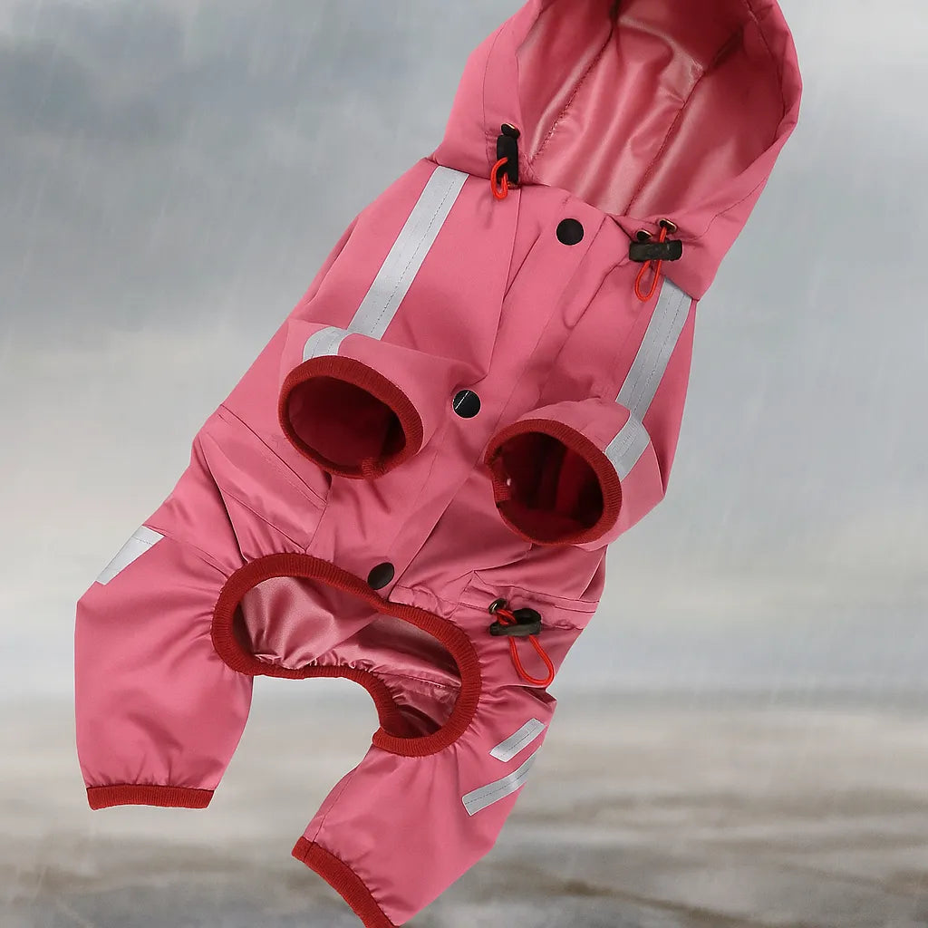 Wasserdichte Hunde-Regenjacke - Reflektierender Regenmantel für Sichtbarkeit