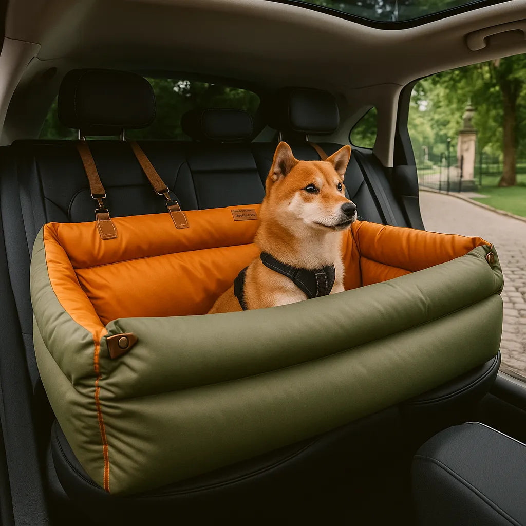 Deluxe Hundereisebett & Autositz – Extra groß für sicheren Transport