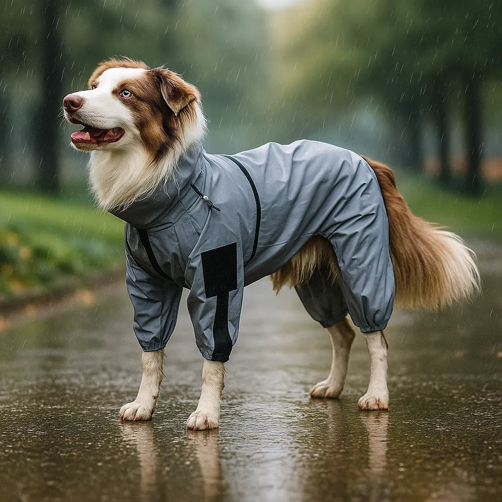 Wasserdichte Hundejacke – Reflektierender Regenmantel für Tag & Nacht