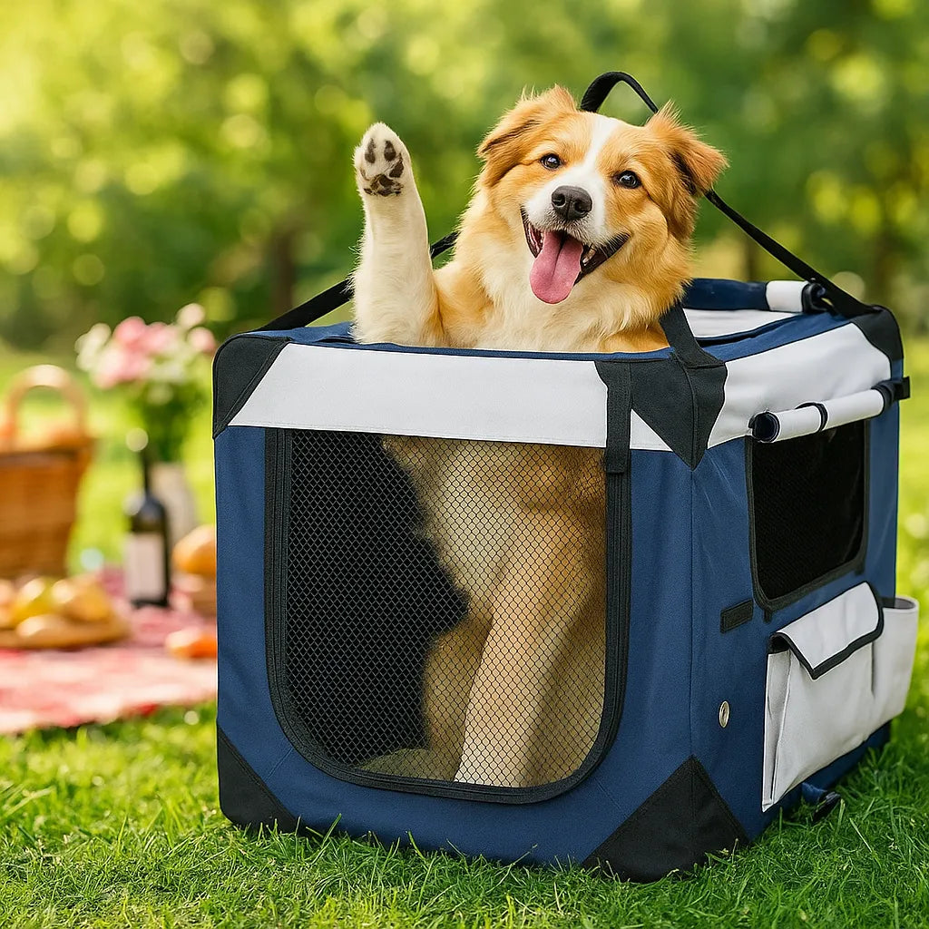 Faltbare Hundebox & Transporttasche - Sicher & komfortabel für Reisen