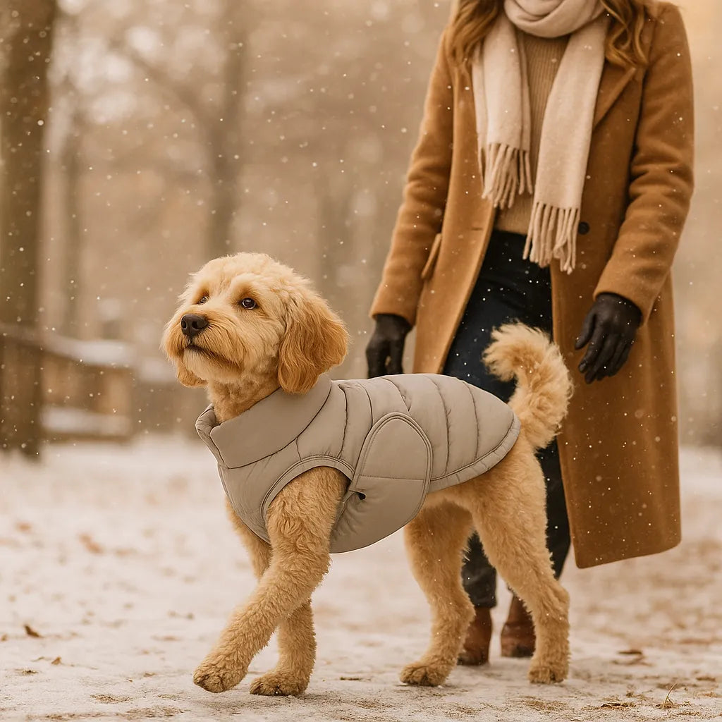 Winter-Hundejacke warm | Wasserabweisender Hundemantel verstellbar