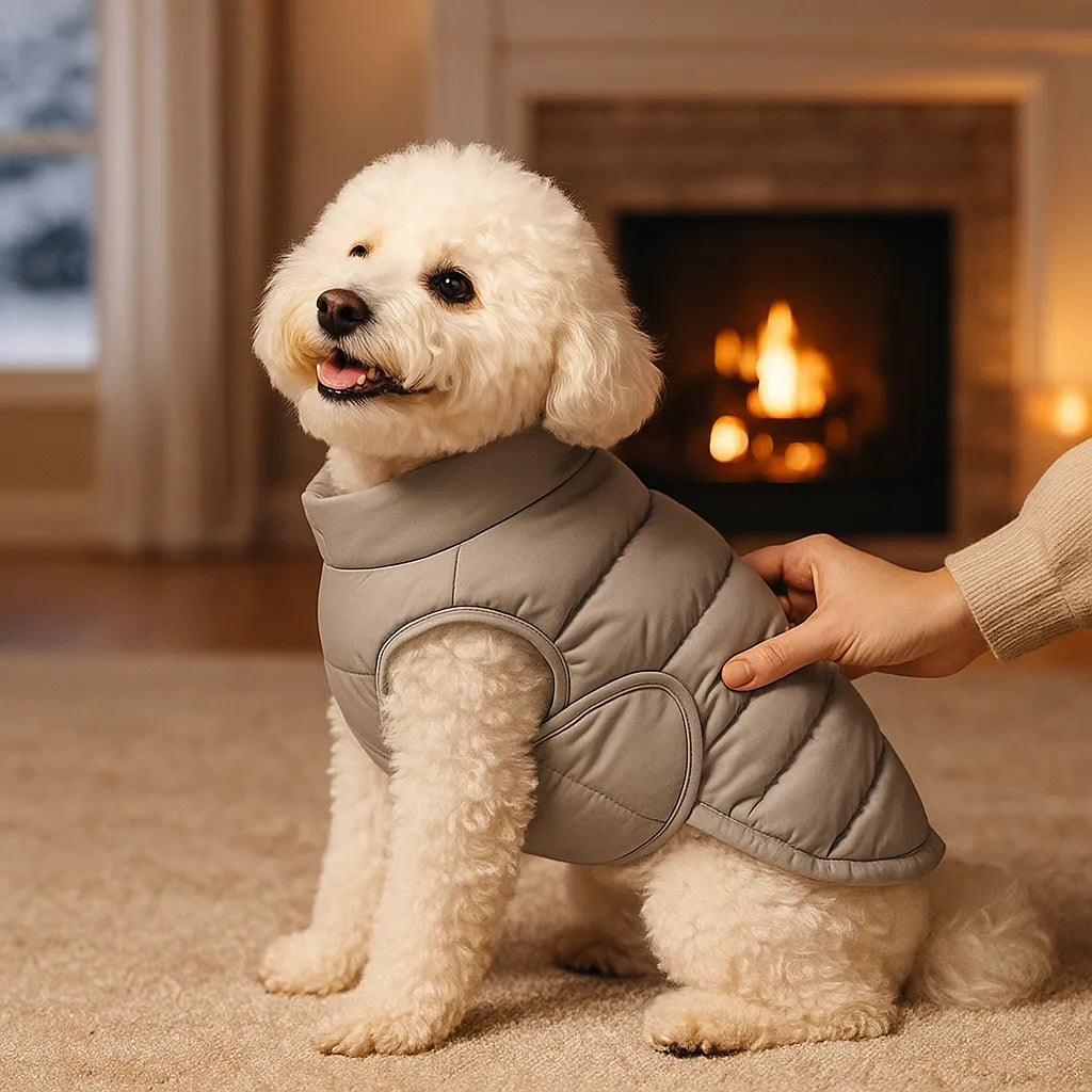 Winter-Hundejacke warm | Wasserabweisender Hundemantel verstellbar