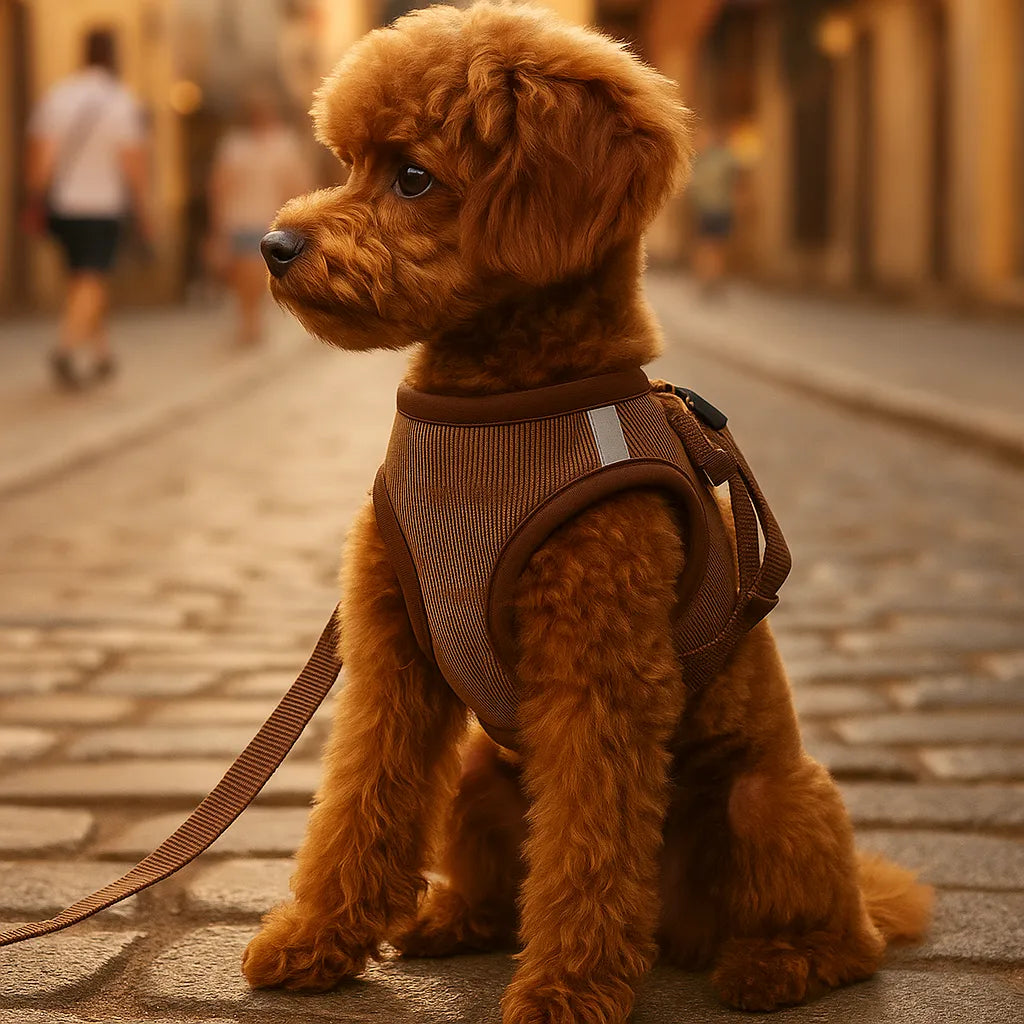 Hundegeschirr mit Leine | Atmungsaktiv, verstellbar & reflektierend