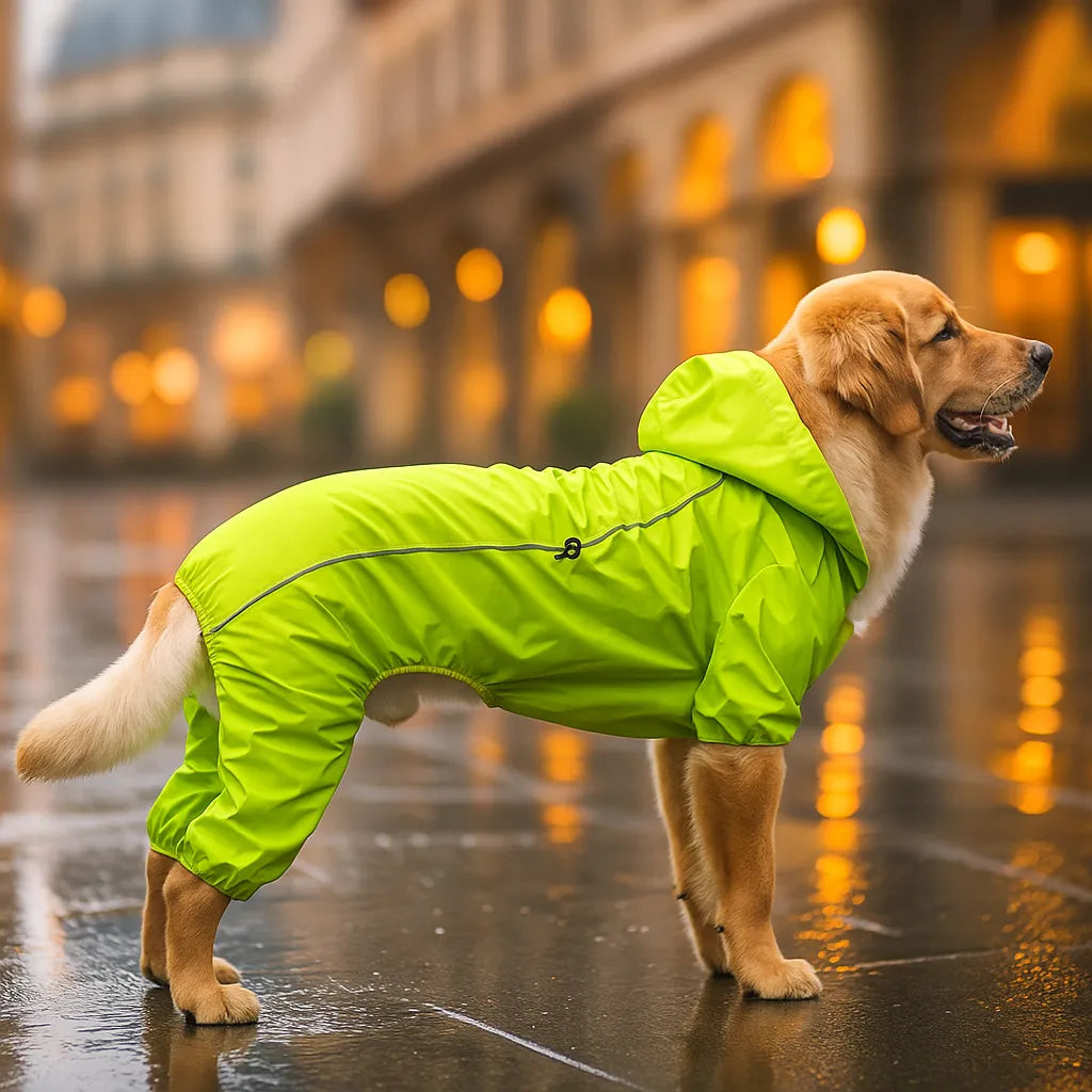 Hunde regenmantel mit Beinen | Wasserdicht & reflektierend