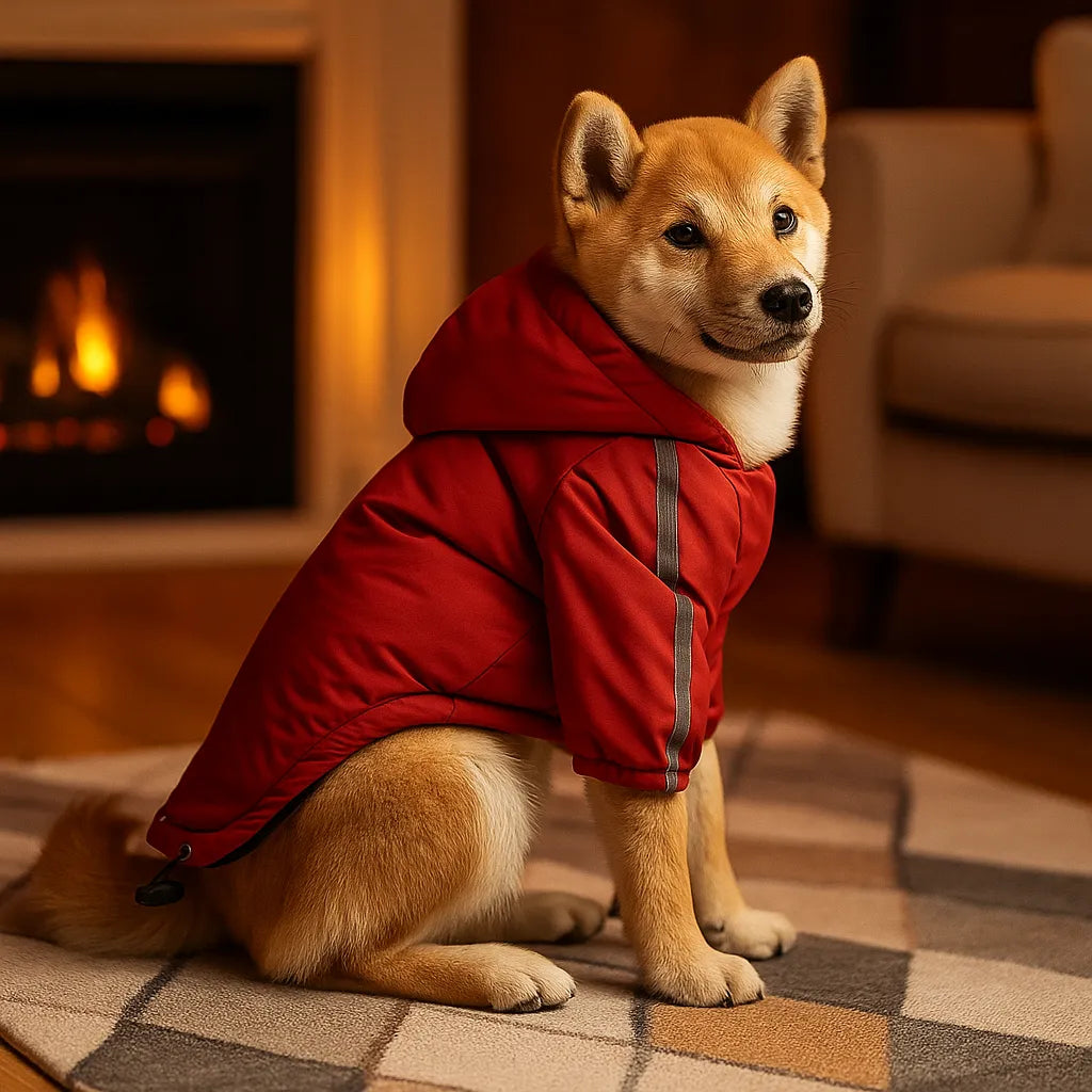 Warme Hundejacke Winter | Wasserdicht, reflektierend mit Kapuze