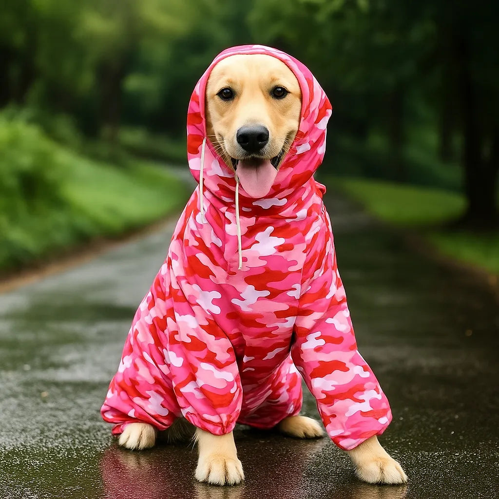 Wasserdichte Hunde regenjacke | Leichter Hundejumpsuit mit Beinen