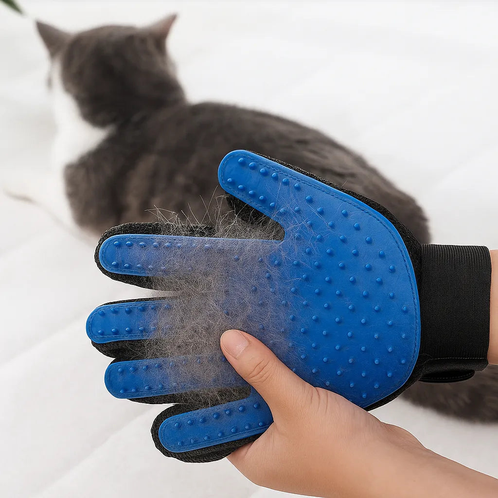 Fellpflegehandschuh | Losen Haaren Haarentferner & Massagehandschuh für Hund & Katze