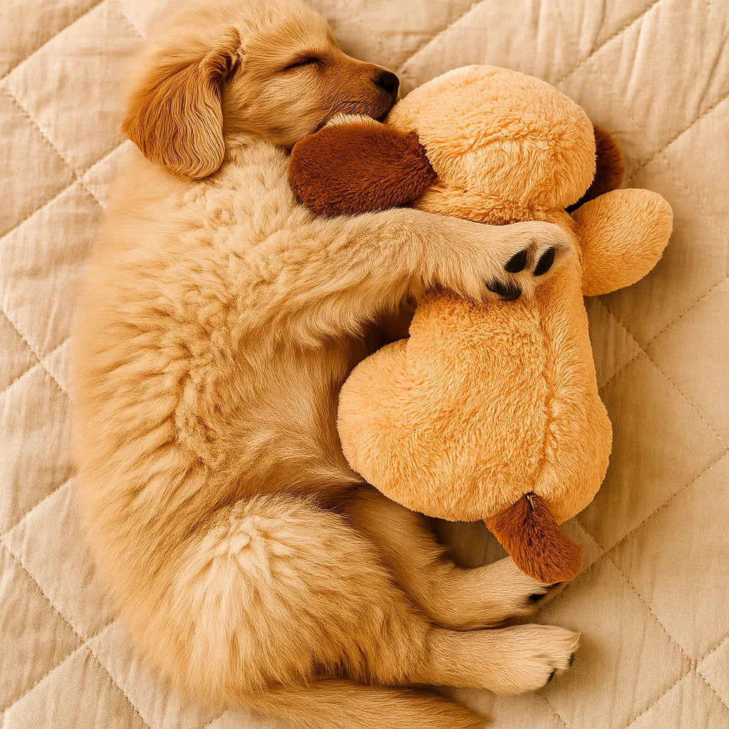 Hundespielzeug mit Herzschlag für Welpen | Kuscheltier gegen Trennungsangst & Stress