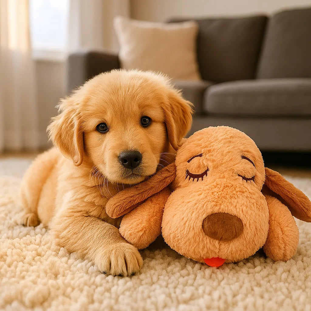 Hundespielzeug mit Herzschlag für Welpen | Kuscheltier gegen Trennungsangst & Stress