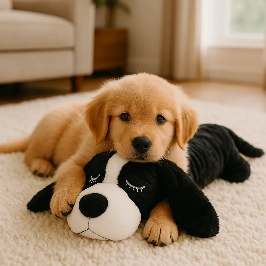 Hundespielzeug mit Herzschlag für Welpen | Kuscheltier gegen Trennungsangst & Stress