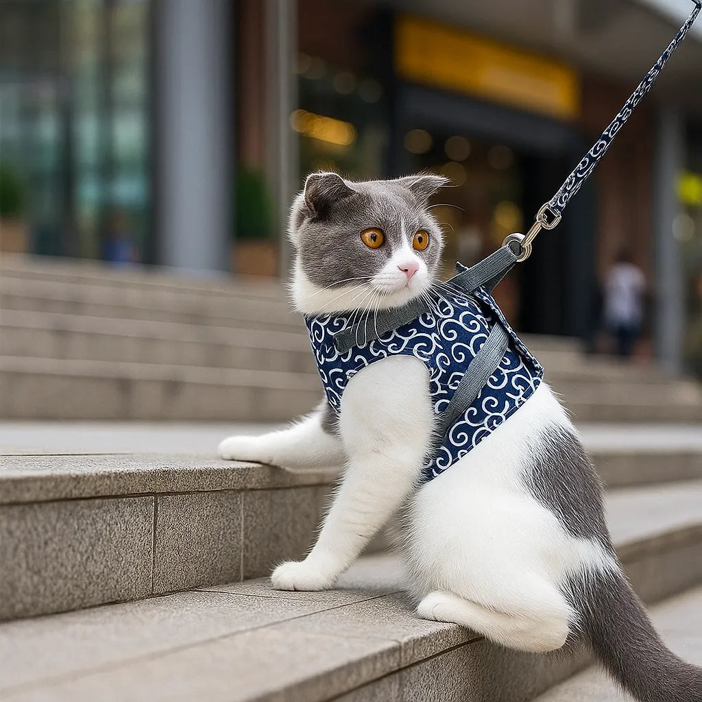 Katzengeschirr ausbruchsicher | Mit Leine für Spaziergänge