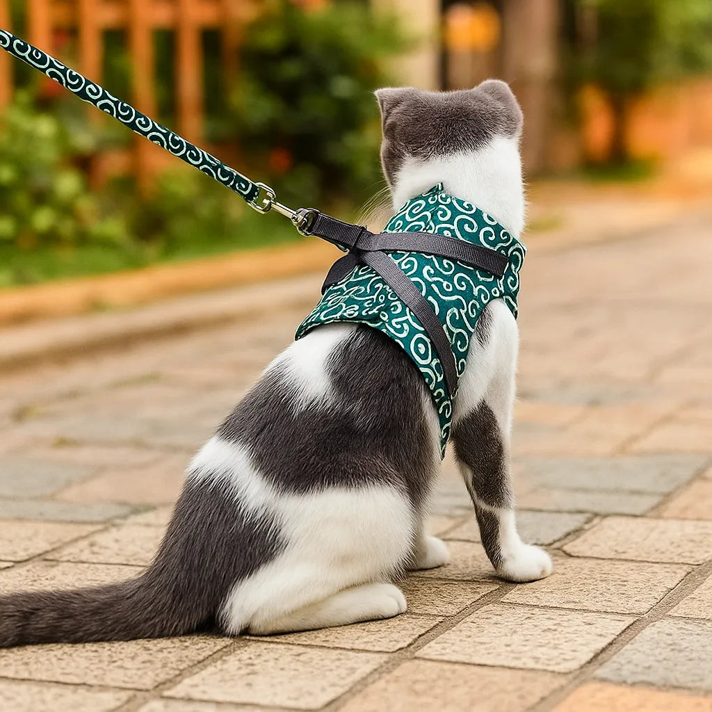 Katzengeschirr ausbruchsicher | Mit Leine für Spaziergänge