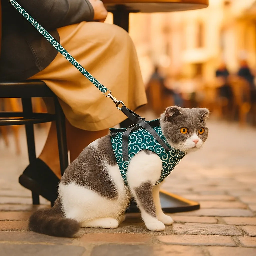 Katzengeschirr ausbruchsicher | Mit Leine für Spaziergänge