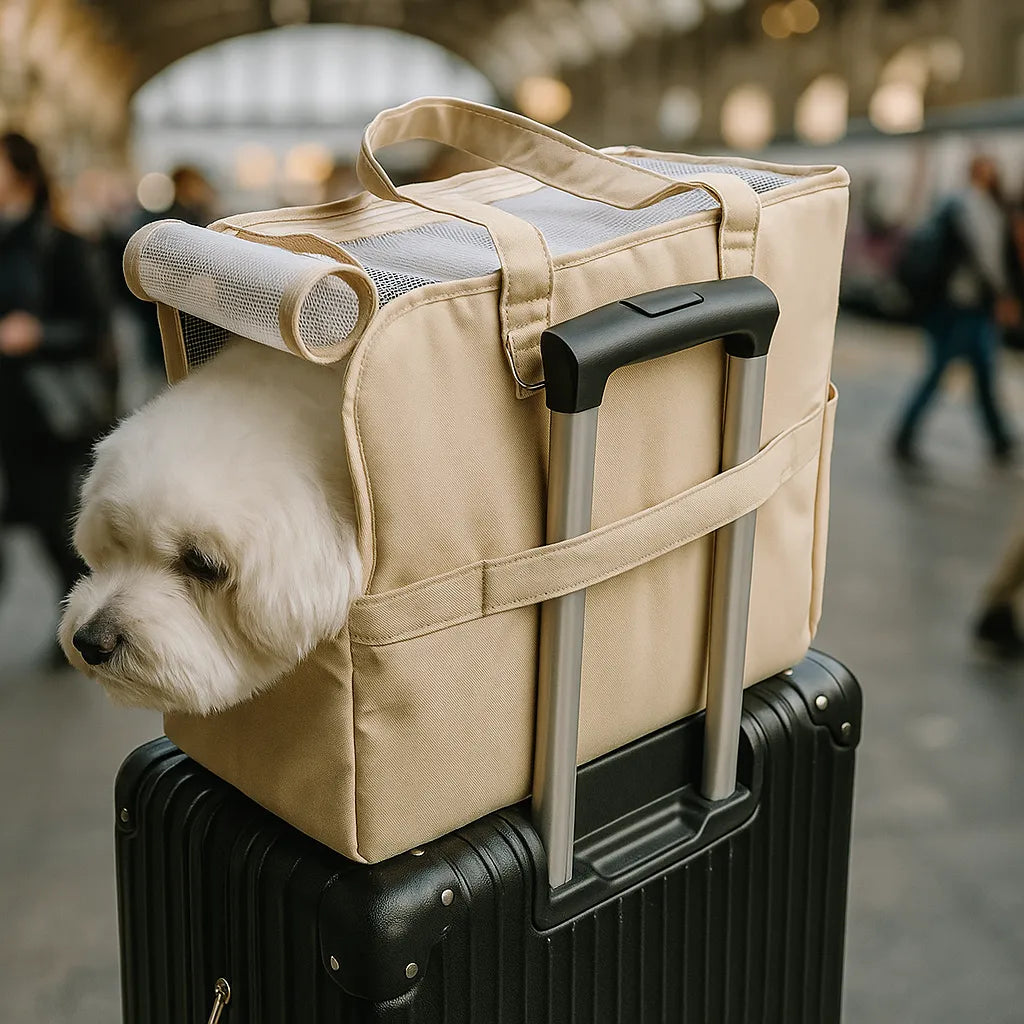 Hundetragetasche komfortabel | Mit Schultergurt für Reisen