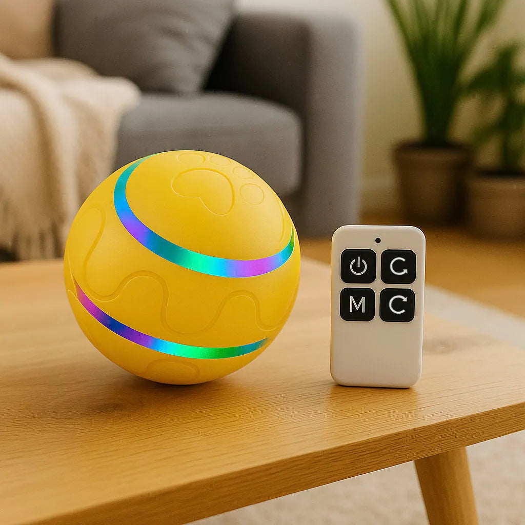Hundespielzeug interaktiv | Selbstrollender LED Ball für Hunde