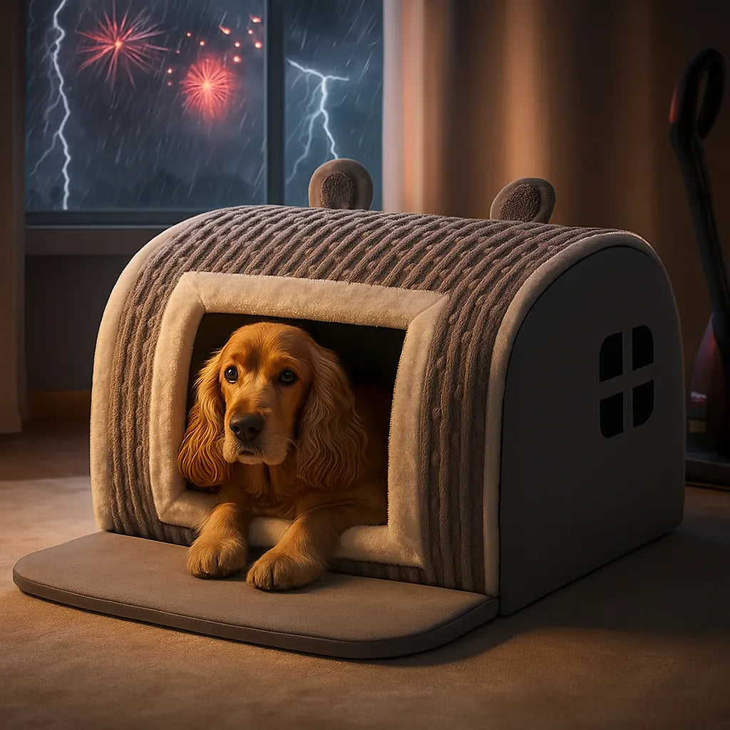 Hundebett & Hundehütte in einem | Sicher & gemütlich