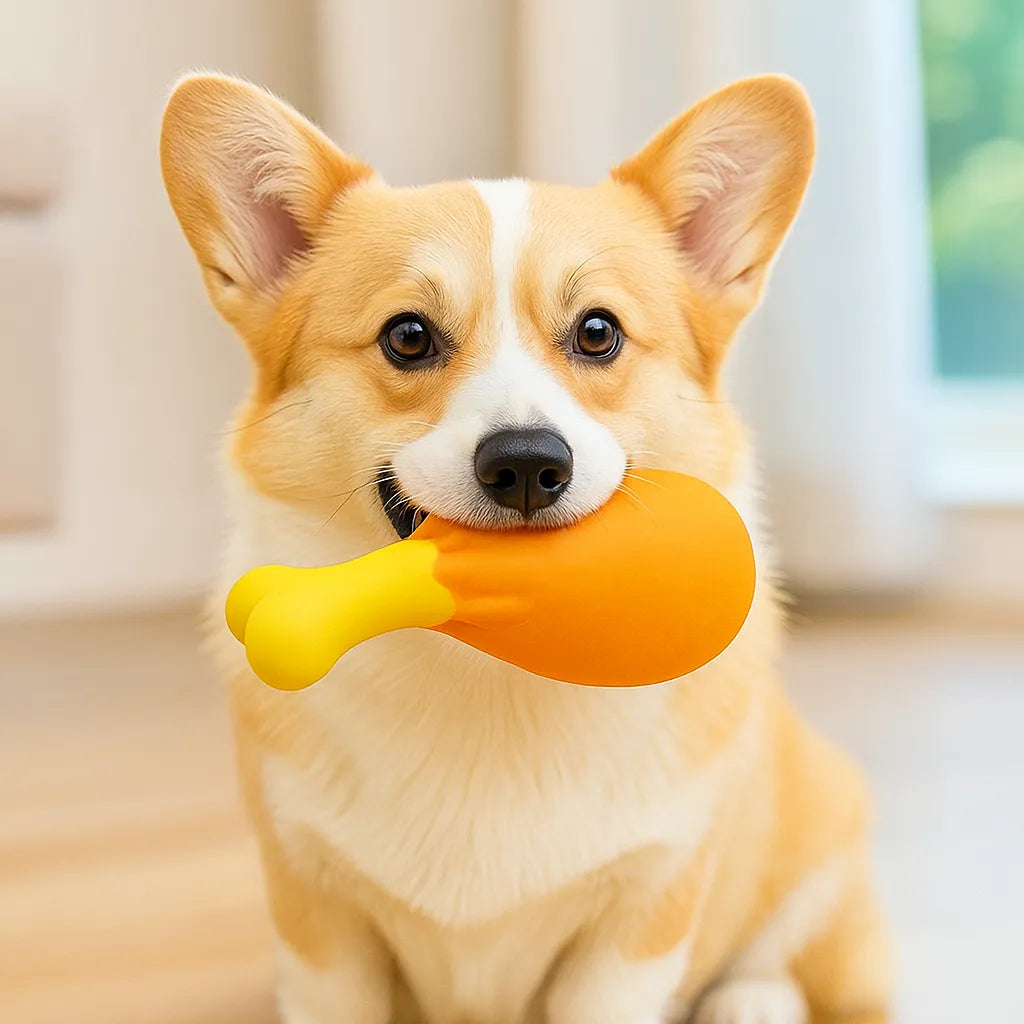 Interaktives Hundespielzeug Knochen | Wit Quietsch-Sound & Zahnpflege-Effekt