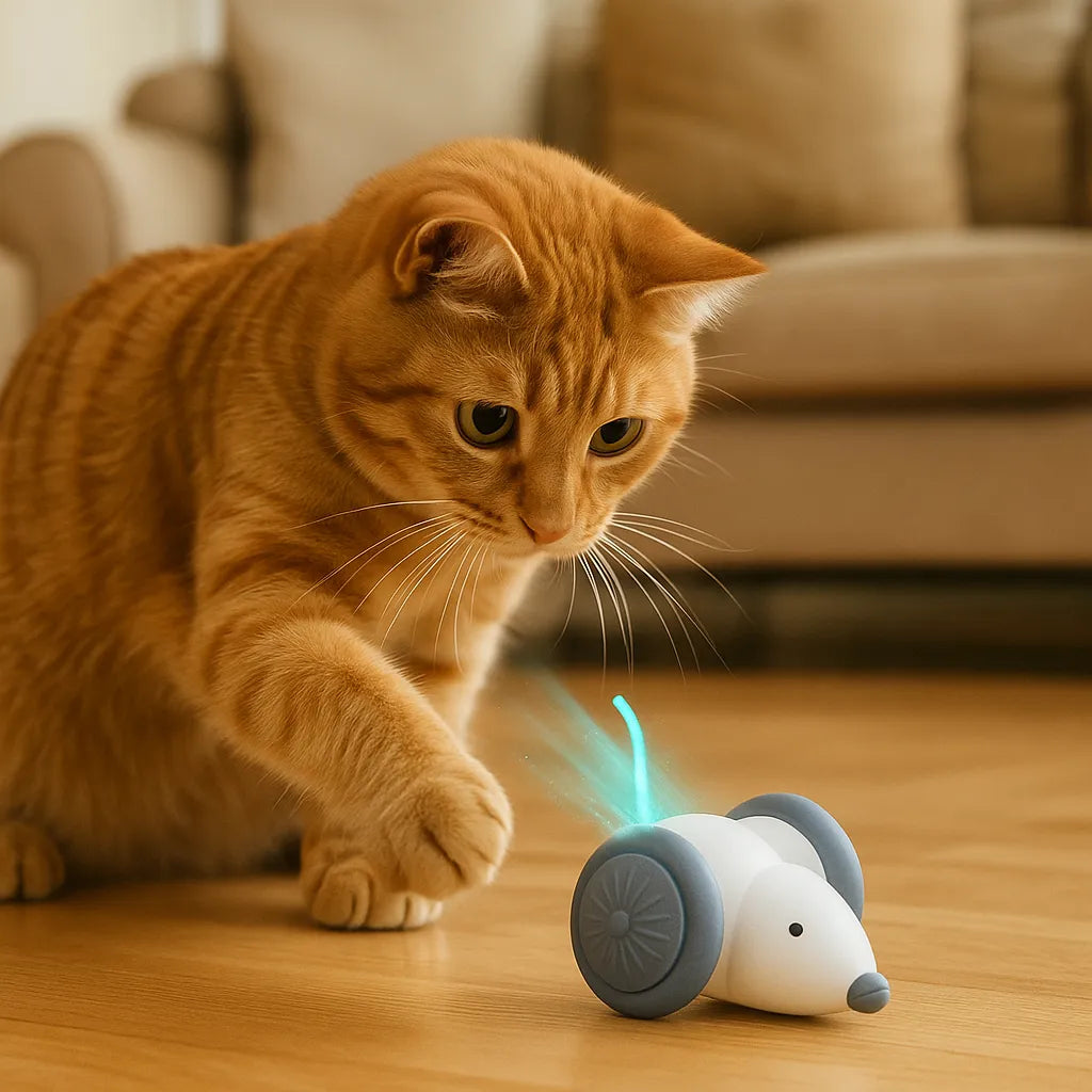 Interaktives Katzenspielzeug | USB-aufladbar mit automatischer Abschaltung & Geschwindigkeitsstufen