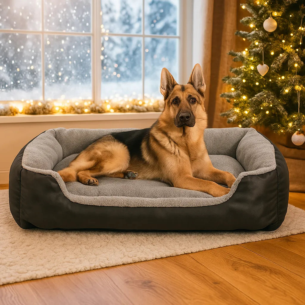 Hundebett mit erhöhtem Rand | Weiches & formstabiles Kuschelbett