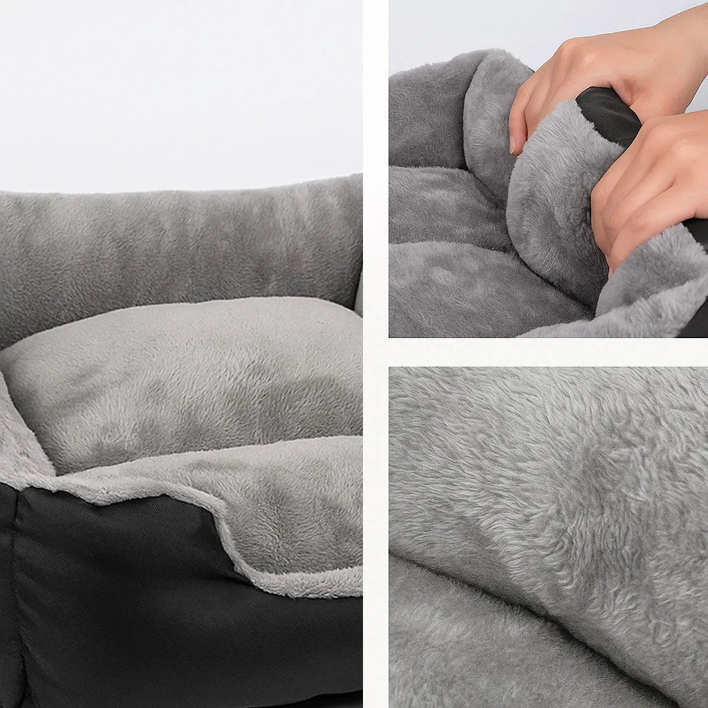 Hundebett mit erhöhtem Rand | Weiches & formstabiles Kuschelbett
