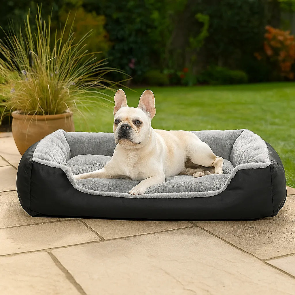 Hundebett mit erhöhtem Rand | Weiches & formstabiles Kuschelbett