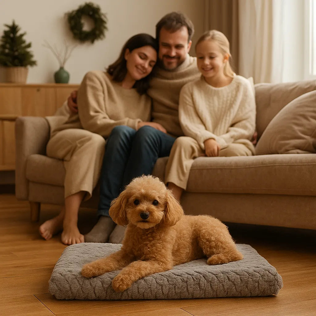 Hundebett mit abnehmbarem Bezug | Waschbar, rutschfest & warm für den Winter