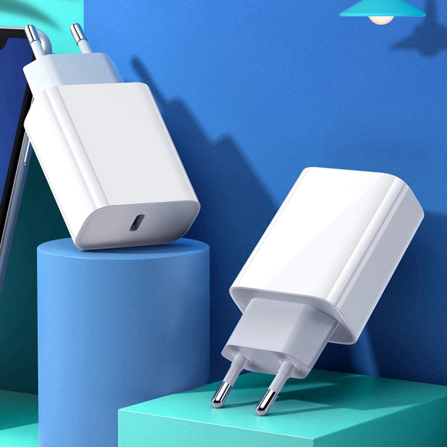 Evolved Chargers 20W USB-C PD Stecker & USB-C Ladegerät – Schnellladegerät für USB-C Geräte