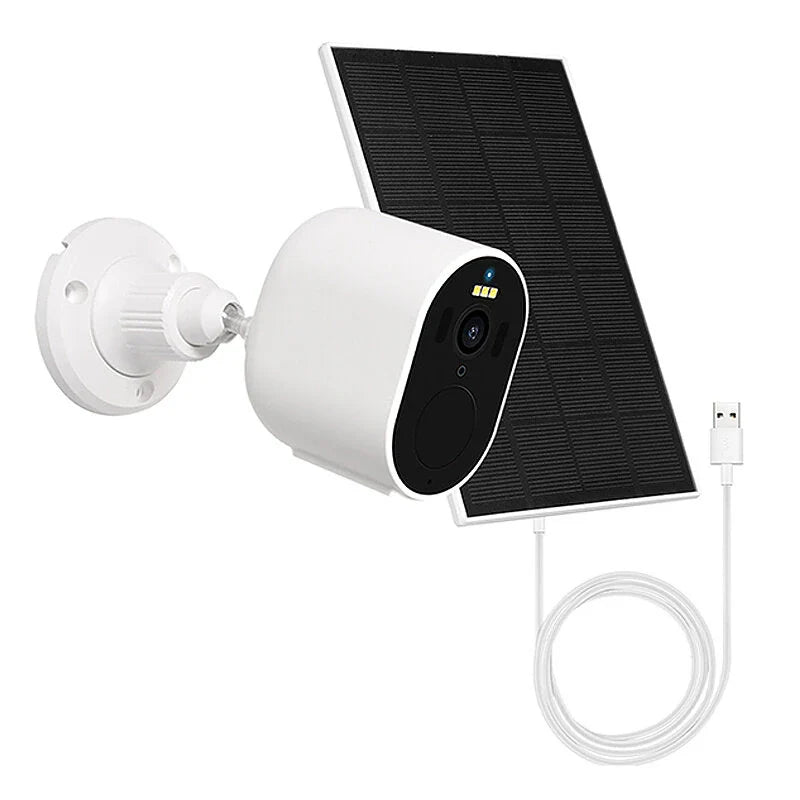 Moes Tuya 3MP Solarbetriebene WiFi Sicherheitskamera, HD Nachtsicht, Bewegungserkennung, IP65 Wasserdicht, Sirenenalarm für die Hausüberwachung