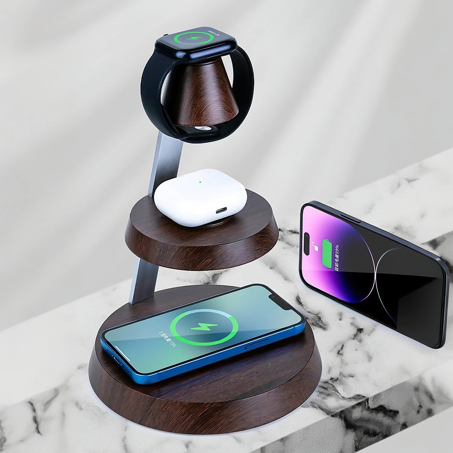 3-in-1 Wireless Charger mit Nachtlicht