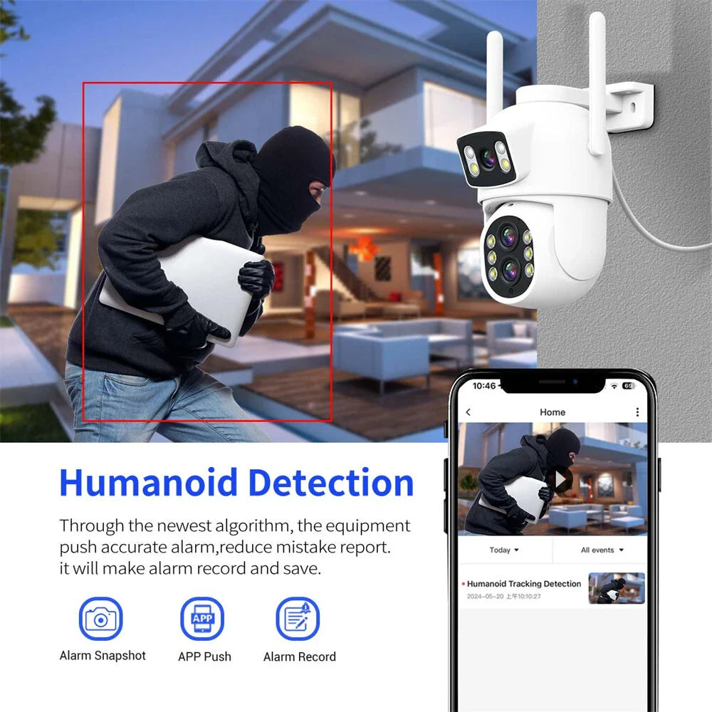ESCAM QF500 Dual-Linsen 10X Zoom 5MP WiFi IP-Kamera - Nachtsicht, Schwenk/Neigung, humanoide Erkennung, wasserdicht, Zwei-Wege-Audio, Cloud-Speicher