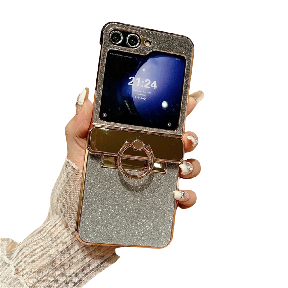 Gradient Glitter Diamond Samsung Z Flip Ring Halter Hülle