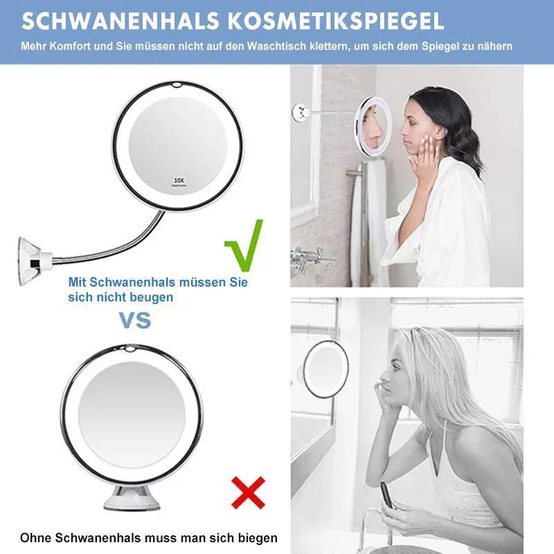 Kosmetischer LED-Spiegel mit 10-facher Vergrößerung