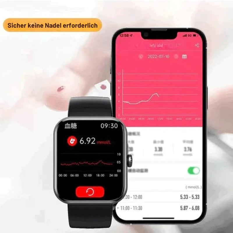 Zelara - Smartwatch mit Blutzuckermessung Herzfrequenzmessung und GPS