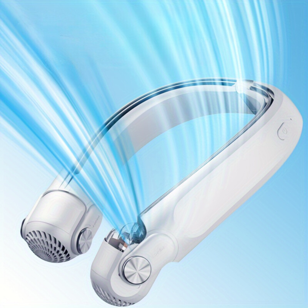 Tragbarer wiederaufladbarer Nackenventilator für Reisen & Sommer | Leise, USB-C, Tragbar