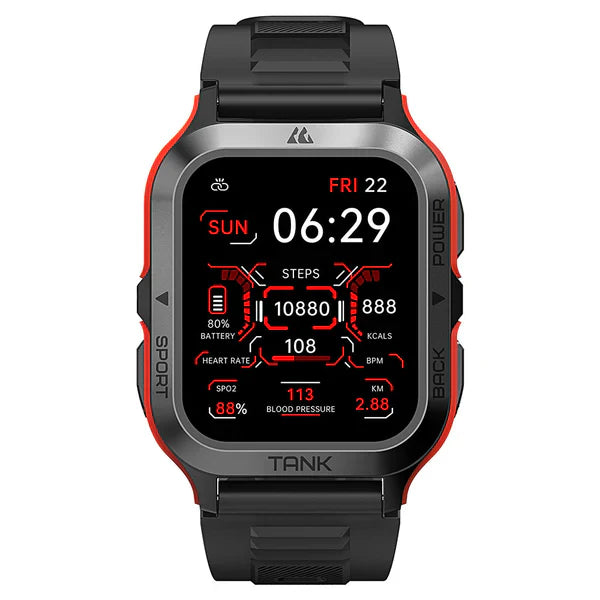 PROTANK S4 - Smartwatch mit Fitness-Tracker, Herzfrequenzmonitor, GPS und wasserdichtem Design für Sport und Alltag