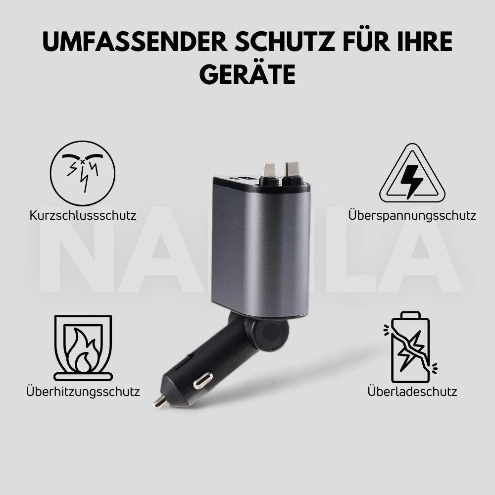 Zelara - Lade alle deine USB- und Lightning-kompatiblen Geräte während der Fahrt auf