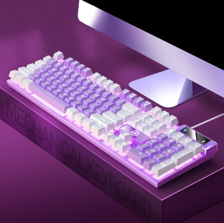 RGB Gaming-Tastatur mit Regenbogenbeleuchtung – USB kabelgebunden, ergonomisch & wasserdicht