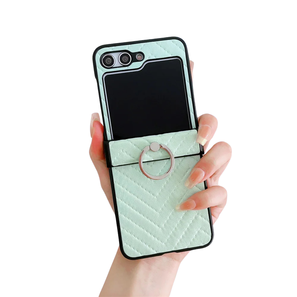 Gradient Leder Samsung Z Flip Ring Halter Etui