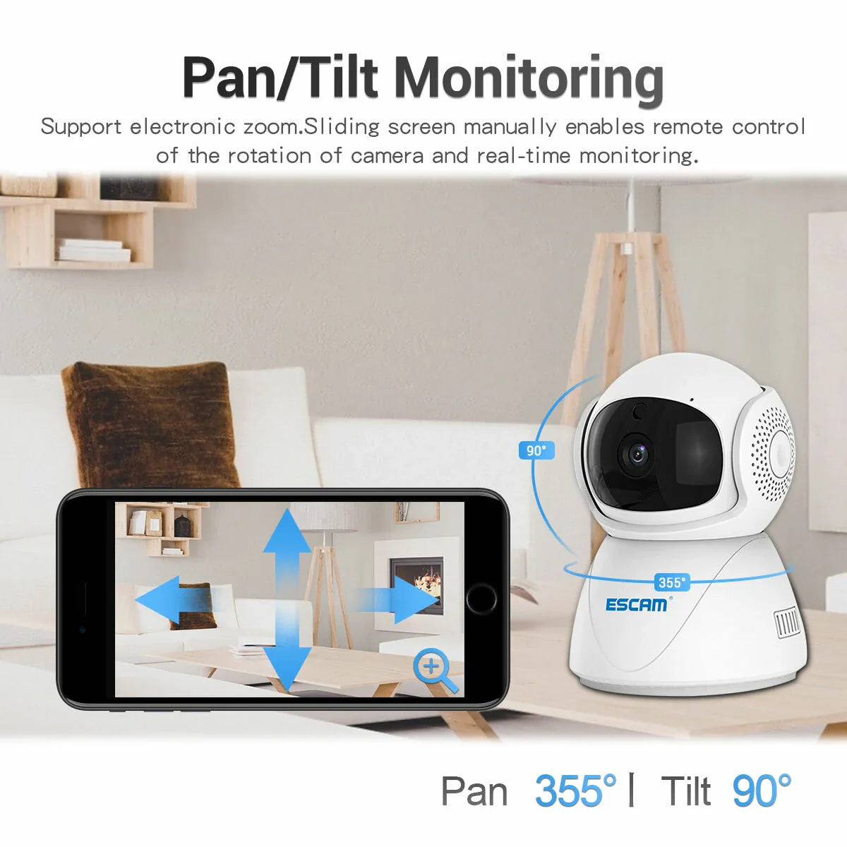 ESCAM PT201 1080P Dual-Band WiFi IP-Kamera mit automatischer Verfolgung, Cloud-Speicher, Zwei-Wege-Audio und intelligentem Nachtsichtmodus