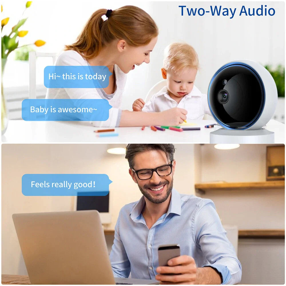 2MP Wireless PTZ Smart Sicherheitskamera - IR Nachtsicht, Bewegungserkennung, Zwei-Wege-Intercom, Fernüberwachung, Alarm, Innenüberwachung