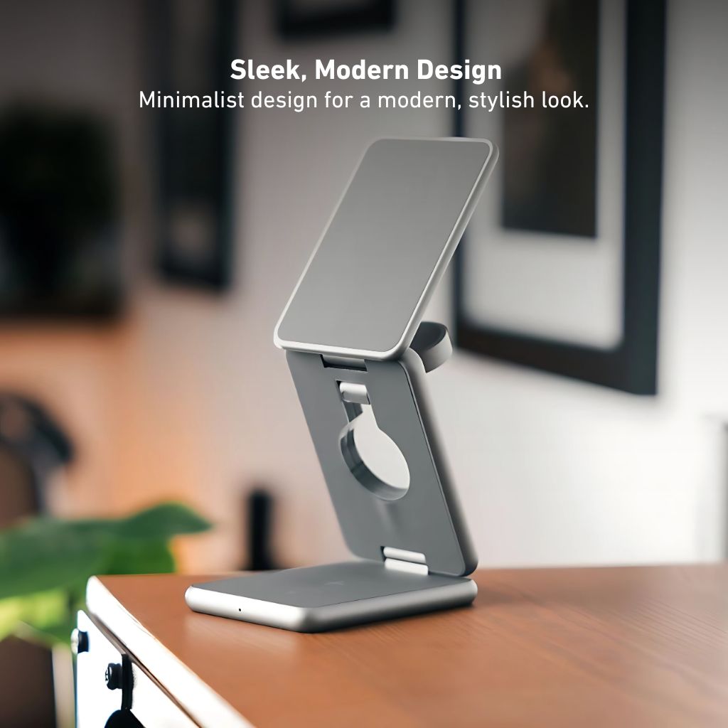 Evolved Chargers 3-in-1 faltbare Ladestation – Wireless Charger für iPhone, Apple Watch, AirPods