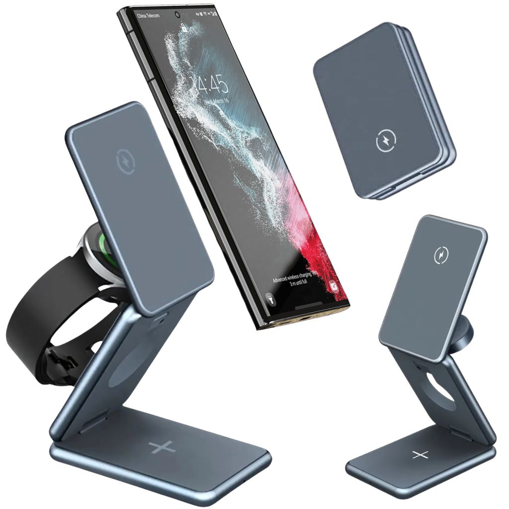 Evolved Chargers 3-in-1 faltbare Ladestation – Wireless Charger für iPhone, Apple Watch, AirPods