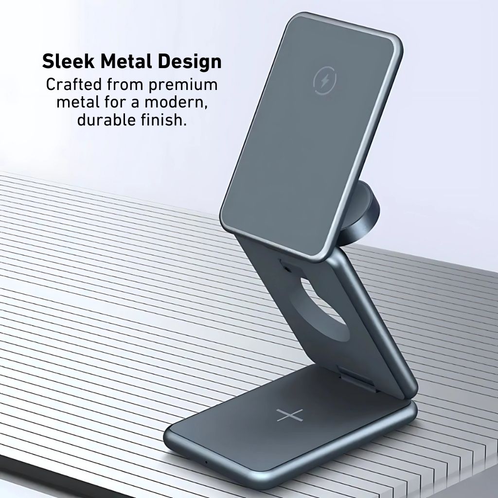 Evolved Chargers 3-in-1 faltbare Ladestation – Wireless Charger für iPhone, Apple Watch, AirPods
