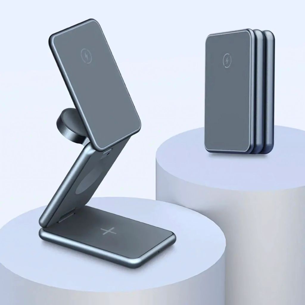 Evolved Chargers 3-in-1 faltbare Ladestation – Wireless Charger für iPhone, Apple Watch, AirPods